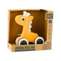 Żyrafa Zabawka Do Ciągnięcia Na Sznurku Piszczałka Eko Żółta LEAN Toys