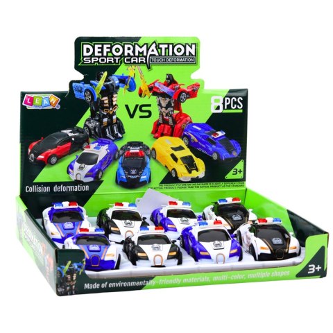 Auto Robot 2w1 Samochód Sportowy Policyjny Napęd Mix LEAN TOYS Auto Robot 2w1 Samochód Sportowy Policyjny Napęd Mix LEAN TOYS