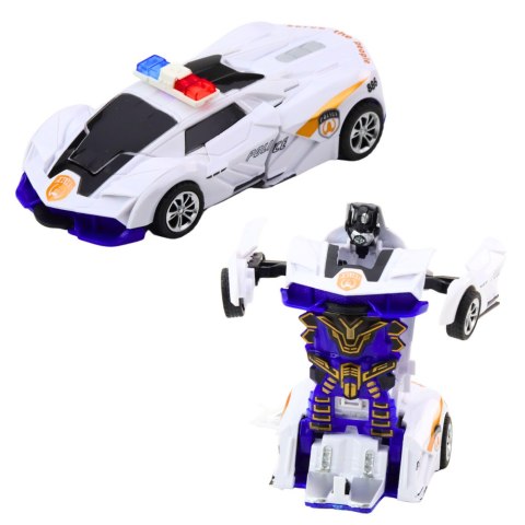 Auto Robot 2w1 Sportowy Samochód Policyjny Napęd Mix LEAN TOYS Auto Robot 2w1 Sportowy Samochód Policyjny Napęd Mix LEAN TOYS
