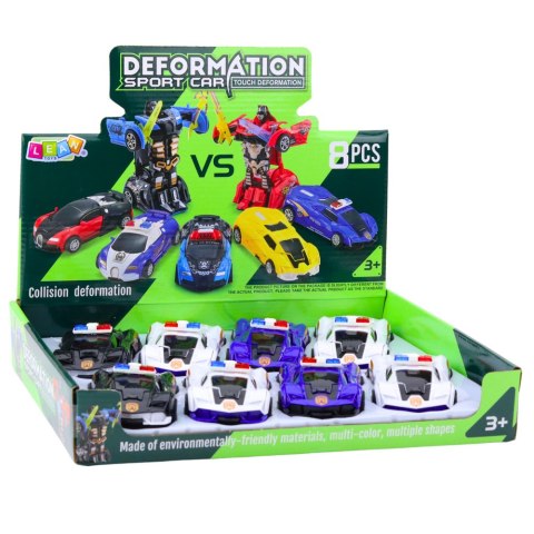 Auto Robot 2w1 Sportowy Samochód Policyjny Napęd Mix LEAN TOYS Auto Robot 2w1 Sportowy Samochód Policyjny Napęd Mix LEAN TOYS