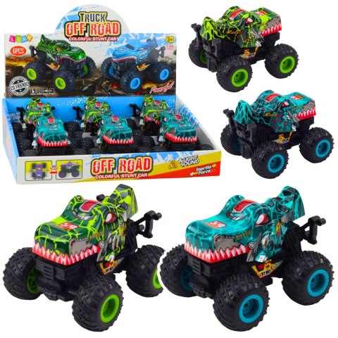 Auto Terenowe Dinozaur Napęd Światła Dźwięki Zielony Turkusowy LEAN Toys Auto Terenowe Dinozaur Napęd Światła Dźwięki Zielony Turkusowy LEAN Toys