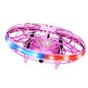 Dron UFO Sterowany Ręką RC Światła LED Różowy LEAN Toys
