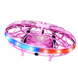 Dron UFO Sterowany Ręką RC Światła LED Różowy LEAN Toys