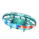 Dron UFO Sterowany Ręką RC Światła LED Turkusowy LEAN Toys