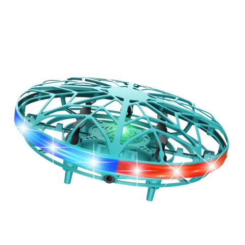 Dron UFO Sterowany Ręką RC Światła LED Turkusowy LEAN Toys Dron UFO Sterowany Ręką RC Światła LED Turkusowy LEAN Toys