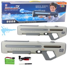 Elektryczny Automatyczny Karabin Pistolet Na Wodę Biało Szary 1000ml 61cm LEAN Toys