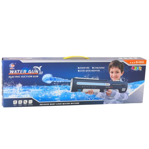 Elektryczny Automatyczny Karabin Pistolet Na Wodę Biało Szary 1000ml 61cm LEAN Toys Elektryczny Automatyczny Karabin Pistolet Na Wodę Biało Szary 1000ml 61cm LEAN Toys