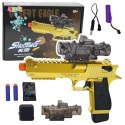 Elektryczny Pistolet na Kulki Wodne Strzałki Piankowe Złoty LEAN Toys