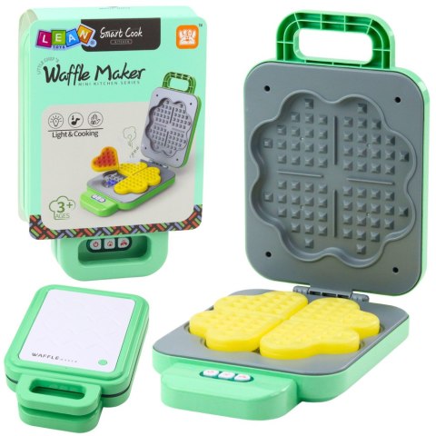 Gofrownica Zabawkowa Dla Dzieci Na Baterie Światła Rumienienia Zielona LEAN Toys Gofrownica Zabawkowa Dla Dzieci Na Baterie Światła Rumienienia Zielona LEAN Toys