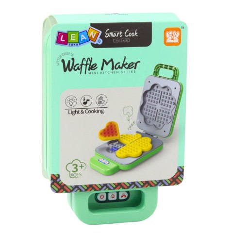 Gofrownica Zabawkowa Dla Dzieci Na Baterie Światła Rumienienia Zielona LEAN Toys Gofrownica Zabawkowa Dla Dzieci Na Baterie Światła Rumienienia Zielona LEAN Toys