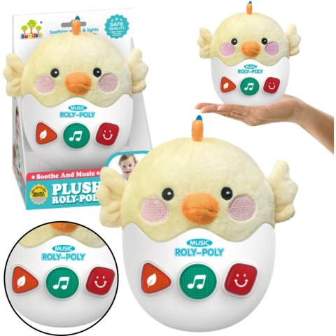 Interaktywna Wańka Wstańka Kurczak Światła Dźwięki Żółty LEAN Toys Interaktywna Wańka Wstańka Kurczak Światła Dźwięki Żółty LEAN Toys