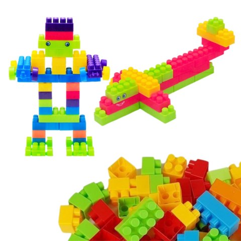 Klocki W Pudełku Edukacyjne Duże Budowlane Zestaw Kolorowe 60 ele. LEAN Toys Klocki W Pudełku Edukacyjne Duże Budowlane Zestaw Kolorowe 60 ele. LEAN Toys