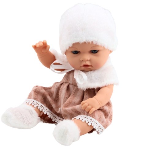 Lalka Bobas Beżowa Sukienka Czapka Kołnierzyk Skarpetki LEAN Toys Lalka Bobas Beżowa Sukienka Czapka Kołnierzyk Skarpetki LEAN Toys