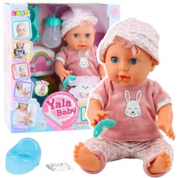 Lalka Bobas Niemowlak Siusiająca Różowa Zestaw Akcesoria Dźwięki 35cm LEAN Toys