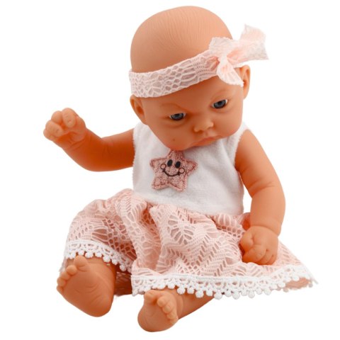 Lalka Bobas Różowa Sukienka Z Koronką i Gwiazdką Opaska LEAN Toys Lalka Bobas Różowa Sukienka Z Koronką i Gwiazdką Opaska LEAN Toys