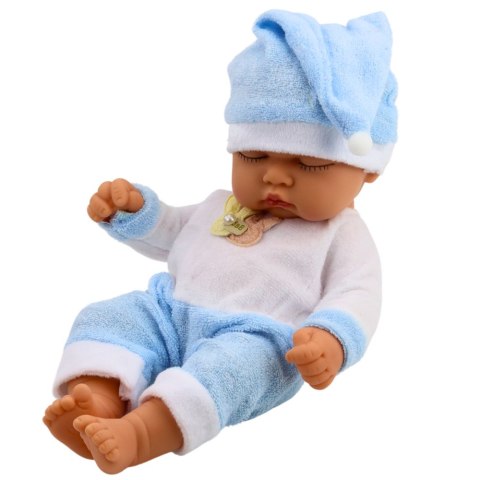 Lalka Śpiący Bobas W Niebieskiej Piżamce Czapeczka z Pomponem LEAN Toys Lalka Śpiący Bobas W Niebieskiej Piżamce Czapeczka z Pomponem LEAN Toys