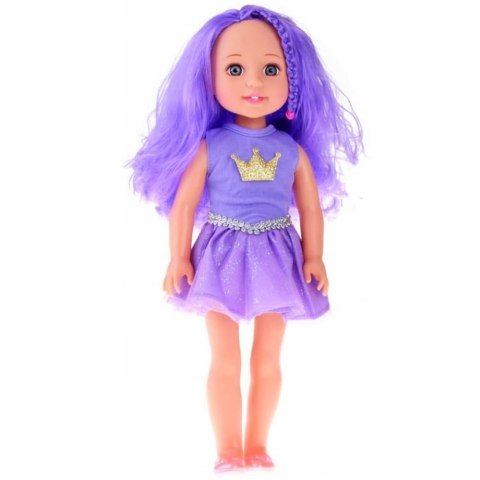 Lalka W Sukience z Koroną Długie Włosy Fioletowa Szczotka 38cm LEAN Toys Lalka W Sukience z Koroną Długie Włosy Fioletowa Szczotka 38cm LEAN Toys