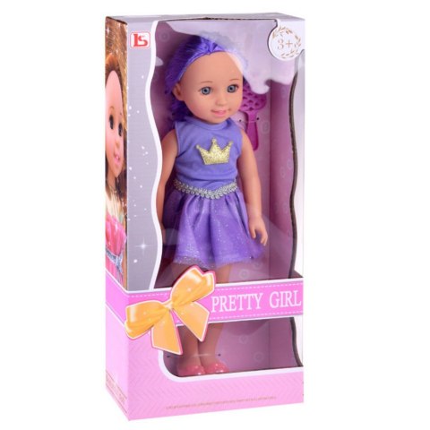 Lalka W Sukience z Koroną Długie Włosy Fioletowa Szczotka 38cm LEAN Toys Lalka W Sukience z Koroną Długie Włosy Fioletowa Szczotka 38cm LEAN Toys