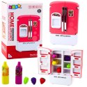 Lodówka Zabawkowa Dla Dzieci Owoce Soki Światła Dźwięki Różowa LEAN Toys