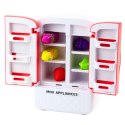 Lodówka Zabawkowa Dla Dzieci Owoce Soki Światła Dźwięki Różowa LEAN Toys