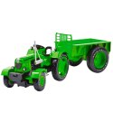 Metalowy Traktor Rolniczy Z Przyczepą Zielony 1:18 LEAN Toys