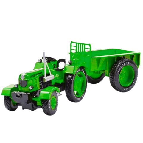Metalowy Traktor Rolniczy Z Przyczepą Zielony 1:18 LEAN Toys Metalowy Traktor Rolniczy Z Przyczepą Zielony 1:18 LEAN Toys