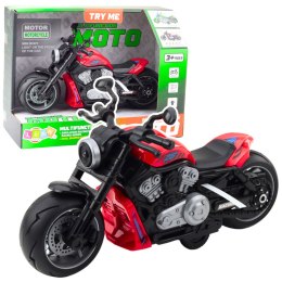 Motocykl Zabawkowy Na Baterie Napęd Światła Dźwięki Czerwony LEAN Toys