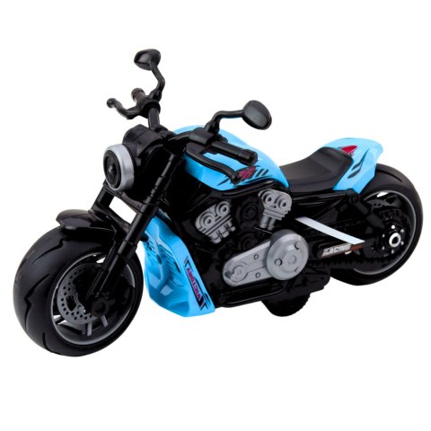 Motocykl Zabawkowy Na Baterie Napęd Światła Dźwięki Niebieski LEAN Toys Motocykl Zabawkowy Na Baterie Napęd Światła Dźwięki Niebieski LEAN Toys