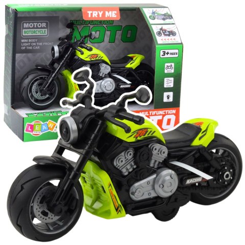 Motocykl Zabawkowy Na Baterie Napęd Światła Dźwięki Zielony LEAN Toys Motocykl Zabawkowy Na Baterie Napęd Światła Dźwięki Zielony LEAN Toys