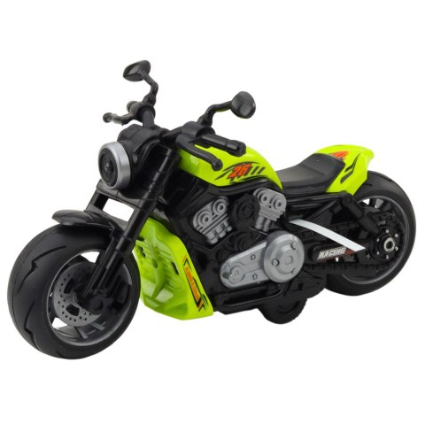 Motocykl Zabawkowy Na Baterie Napęd Światła Dźwięki Zielony LEAN Toys Motocykl Zabawkowy Na Baterie Napęd Światła Dźwięki Zielony LEAN Toys