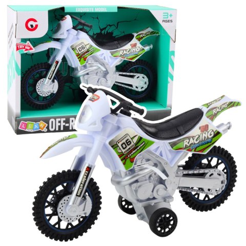Motor Crossowy Off-Road Napęd Światła Dźwięki Biały LEAN Toys Motor Crossowy Off-Road Napęd Światła Dźwięki Biały LEAN Toys