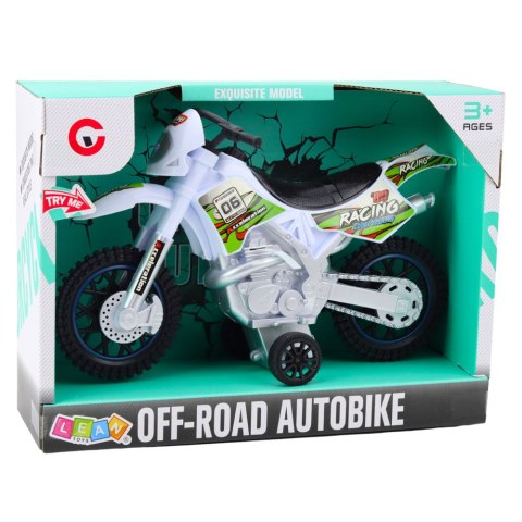 Motor Crossowy Off-Road Napęd Światła Dźwięki Biały LEAN Toys Motor Crossowy Off-Road Napęd Światła Dźwięki Biały LEAN Toys