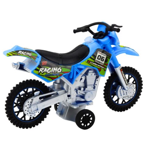 Motor Crossowy Off-Road Napęd Światła Dźwięki Niebieski LEAN Toys Motor Crossowy Off-Road Napęd Światła Dźwięki Niebieski LEAN Toys