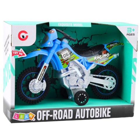 Motor Crossowy Off-Road Napęd Światła Dźwięki Niebieski LEAN Toys Motor Crossowy Off-Road Napęd Światła Dźwięki Niebieski LEAN Toys