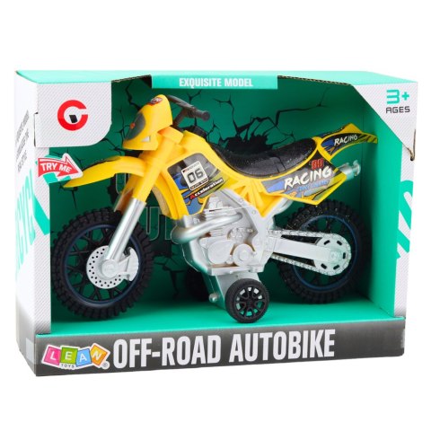 Motor Crossowy Off-Road Napęd Światła Dźwięki Żółty LEAN TOYS Motor Crossowy Off-Road Napęd Światła Dźwięki Żółty LEAN TOYS