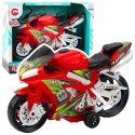 Motor Wyścigowy Ścigacz Napęd Światła Dźwięki Czerwony LEAN Toys