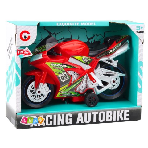 Motor Wyścigowy Ścigacz Napęd Światła Dźwięki Czerwony LEAN Toys Motor Wyścigowy Ścigacz Napęd Światła Dźwięki Czerwony LEAN Toys