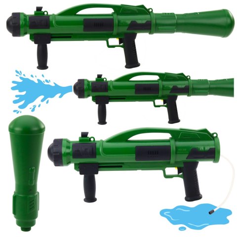 Pistolet Broń Na Wodę Bazooka Z Pompą 73 cm Zielona 1100ml LEAN Toys Pistolet Broń Na Wodę Bazooka Z Pompą 73 cm Zielona 1100ml LEAN Toys