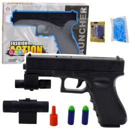 Pistolet Na Kulki Wodne Strzałki Piankowe Laser Czarny LEAN Toys