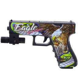Pistolet Na Kulki Wodne Strzałki Piankowe Laser Nadruk Orzeł LEAN Toys