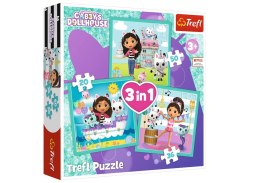 Puzzle - 3w1 - Aktywności Gabbi - Universal Gabbys Dollhouse Trefl 34871 Trefl Puzzle
