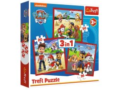 Puzzle - 3w1 - Wesołe pieski Paw Patrol - Viacom PAW Patrol 34867 Trefl Puzzle