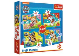Puzzle - 4w1 (12, 15, 20, 24) - Biegnące Pieski - Viacom PAW Patrol Trefl 34628 Trefl Puzzle