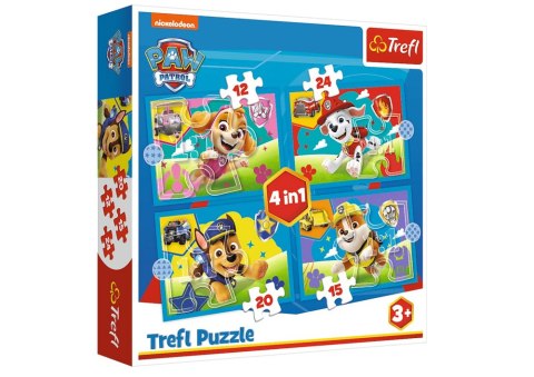 Puzzle - 4w1 (12, 15, 20, 24) - Biegnące Pieski - Viacom PAW Patrol Trefl 34628 Trefl Puzzle Puzzle - 4w1 (12, 15, 20, 24) - Biegnące Pieski - Viacom PAW Patrol Trefl 34628 Trefl Puzzle