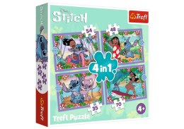 Puzzle - 4w1 - Szalony dzień Lilo and Stitch - Disney Lilo and Stitch 34633 Trefl Puzzle