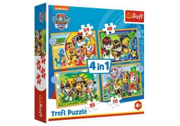 Puzzle - 4w1 - Wakacyjny Psi Patrol Trefl 34395 Trefl Puzzle