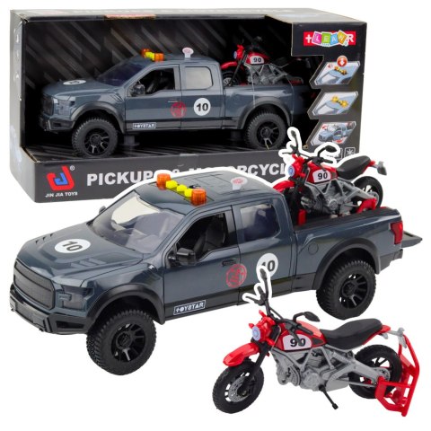 Samochód Pickup Z Motorem Światłą Dźwięki Szary 1:12 LEAN Toys Samochód Pickup Z Motorem Światłą Dźwięki Szary 1:12 LEAN Toys