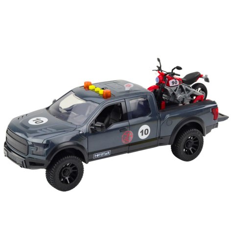 Samochód Pickup Z Motorem Światłą Dźwięki Szary 1:12 LEAN Toys Samochód Pickup Z Motorem Światłą Dźwięki Szary 1:12 LEAN Toys