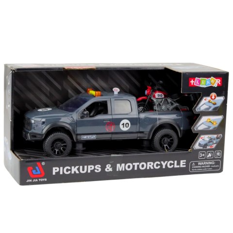 Samochód Pickup Z Motorem Światłą Dźwięki Szary 1:12 LEAN Toys Samochód Pickup Z Motorem Światłą Dźwięki Szary 1:12 LEAN Toys