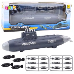 Statek Łódź Podwodna Strzelająca Torpedami Napęd Ciemnoszara 28cm LEAN Toys